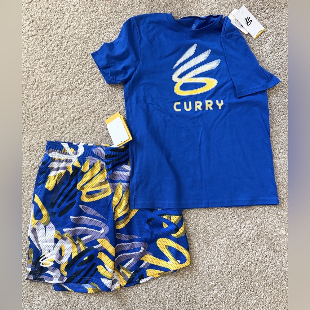 Under Armour Blue and Yellow Kids Matching Set
